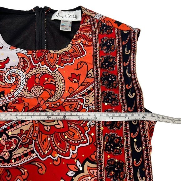 Joseph Ribkoff Sleeveless Red/Orange Shift Dress Size 8 - Picture 11 of 11